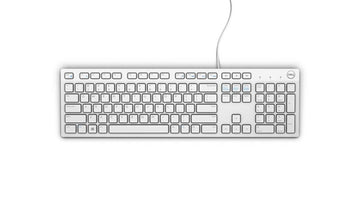 DELL Wired Keyboard - KB216 - UK (QWERTY) - White, Full-size (100%), Wired, USB, Plunger key switch, QWERTY, White