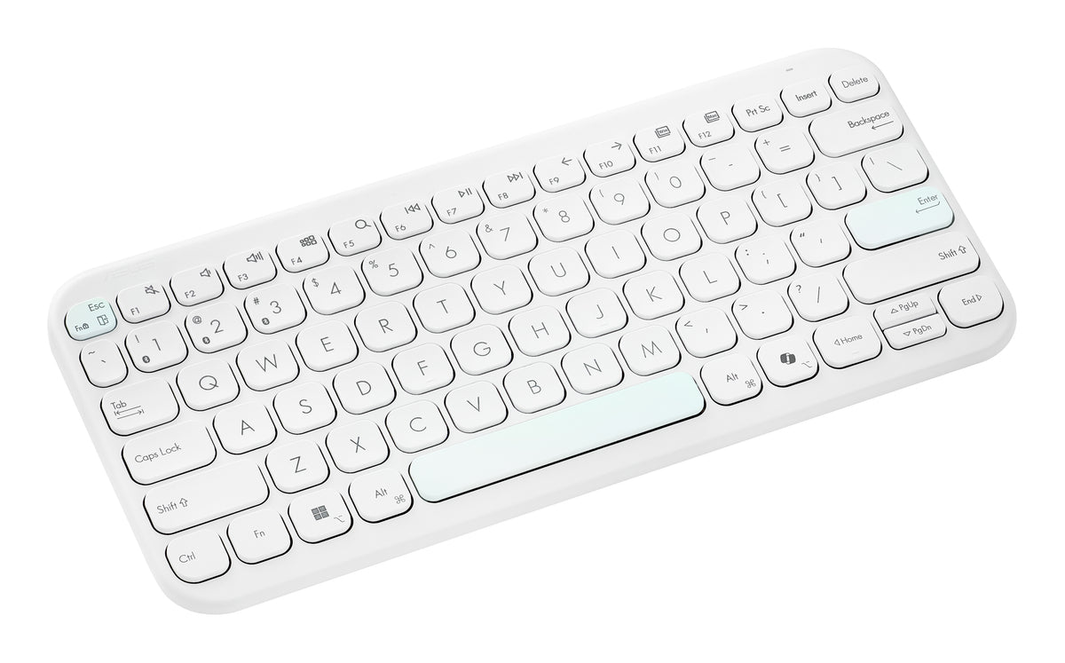 ASUS Marshmallow Keyboard KW100, 75%, Wireless, Bluetooth, Scissor key switch, White