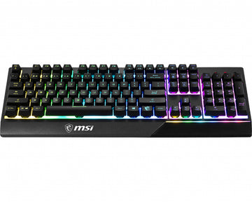 MSI VIGOR GK30 RGB MEMchanical Gaming Keyboard ' UK Layout, MECH. Membrane switches, 6-Zone RGB Lighting, RGB Mystic Light, water repellent keyboard design', Wired, USB, Mechanical, QWERTY, RGB LED, Black