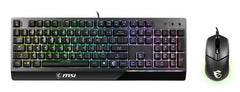 MSI VIGOR GK30 COMBO RGB MEMchanical Gaming Keyboard + Clutch GM11 Gaming Mouse ' UK Layout, 6-Zone RGB Lighting Keyboard, Dual-Zone RGB Lighting Mouse, 5000 DPI Optical Sensor, RGB Mystic Light', Wired, USB, Mechanical, QWERTY, RGB LED, Black