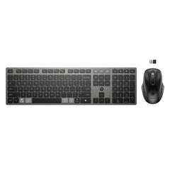 HP 725 Multi-Device Rechargeable Wireless Keyboard and Mouse Combo, 499 g, 538 mm, 125 mm, 46 mm, 820 g