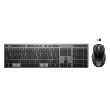 HP 725 Multi-Device Rechargeable Wireless Keyboard and Mouse Combo, 499 g, 538 mm, 125 mm, 46 mm, 820 g