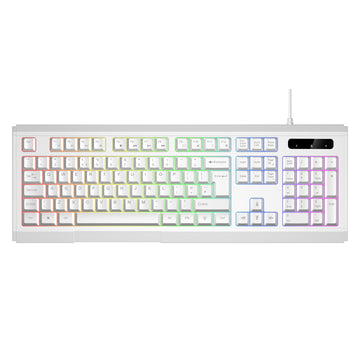 VIDA GAMER WHT 4IN1 USB KB MS HS KIT, Wired, USB, Membrane, QWERTY, RGB LED, White