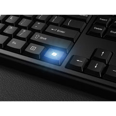 Kensington KM270 EQ Rechargeable Desktop Set – Wireless, Full-size (100%), Wireless, RF Wireless + Bluetooth, Black