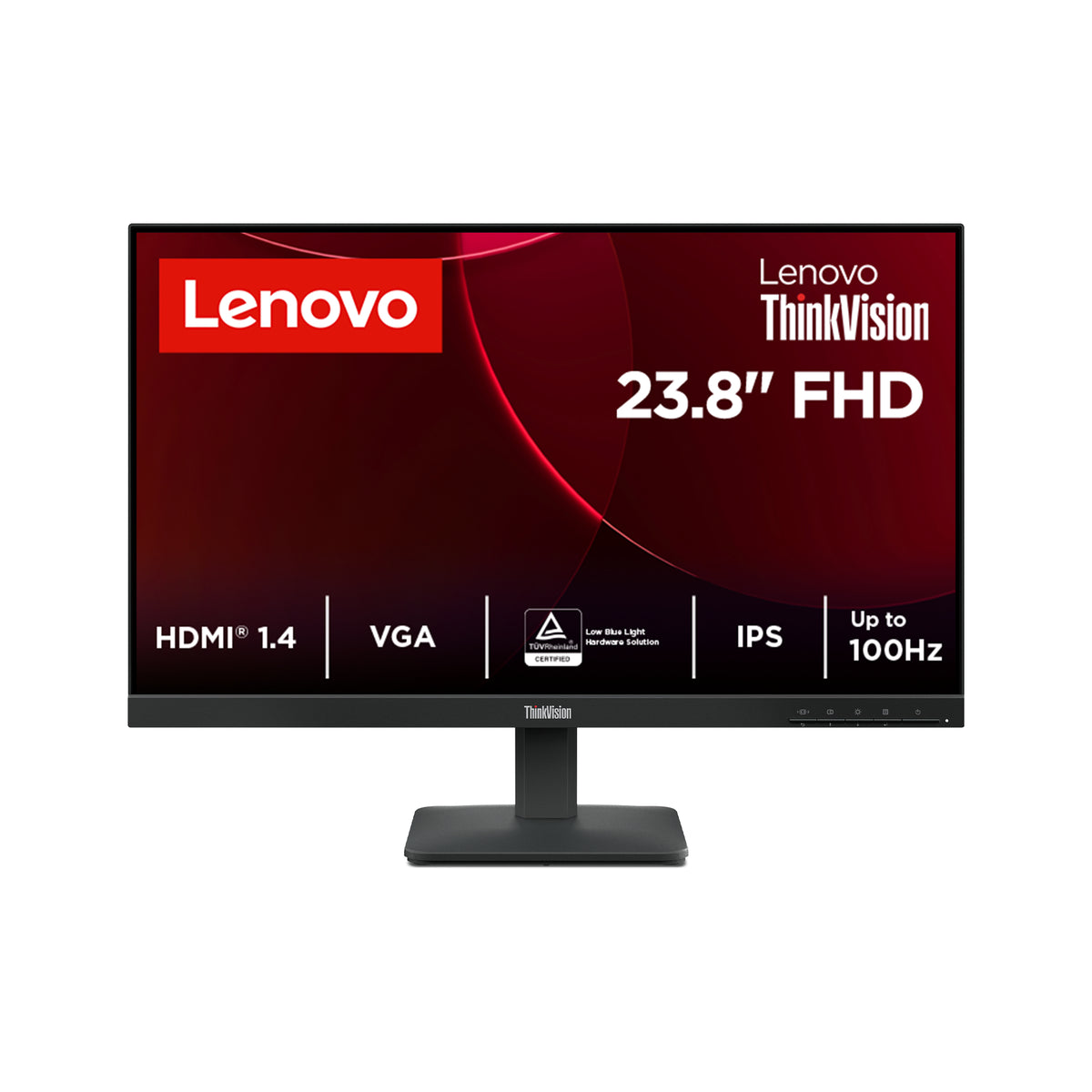 Lenovo ThinkVision S24-4e Monitor, 60.5 cm (23.8"), 1920 x 1080 pixels, Full HD, LED, 6 ms, Black