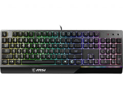 MSI VIGOR GK30 RGB MEMchanical Gaming Keyboard ' UK Layout, MECH. Membrane switches, 6-Zone RGB Lighting, RGB Mystic Light, water repellent keyboard design', Wired, USB, Mechanical, QWERTY, RGB LED, Black
