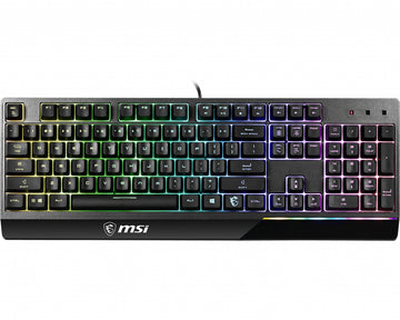 MSI VIGOR GK30 RGB MEMchanical Gaming Keyboard ' UK Layout, MECH. Membrane switches, 6-Zone RGB Lighting, RGB Mystic Light, water repellent keyboard design', Wired, USB, Mechanical, QWERTY, RGB LED, Black