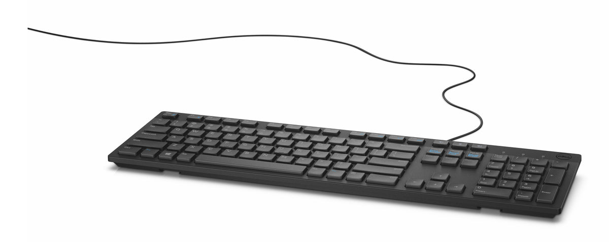 DELL Wired Keyboard - KB216 - UK (QWERTY) - Black - (RTL BOX), Full-size (100%), Wired, USB, Plunger key switch, QWERTY, Black