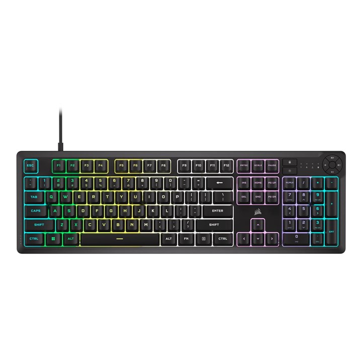 Corsair K55 CORE RGB, Full-size (100%), Wired, USB, Mechanical, RGB LED, Black