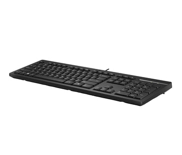 HP 125 Wired Keyboard, Full-size (100%), Wired, USB, Plunger key switch, Black