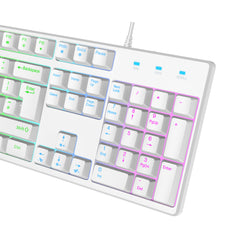 VIDA REBEL 2IN1 WHITE USB DESK KIT, Wired, USB, Membrane, QWERTY, RGB LED, White