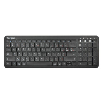 Targus AKB863BE, Full-size (100%), Wireless, Bluetooth, Membrane, AZERTY, Black