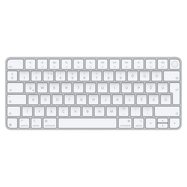 Apple Magic Keyboard with Touch ID for Mac models with silicon (USB–C) - Italian, Mini, Wired & Wireless, USB + Bluetooth, QWERTZ, Silver, White