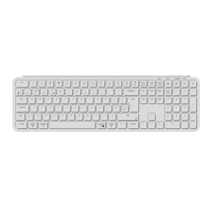 Keychron B6 Pro, Full-size (100%), Wired & Wireless, USB + RF Wireless + Bluetooth, Mechanical, QWERTY, Ivory