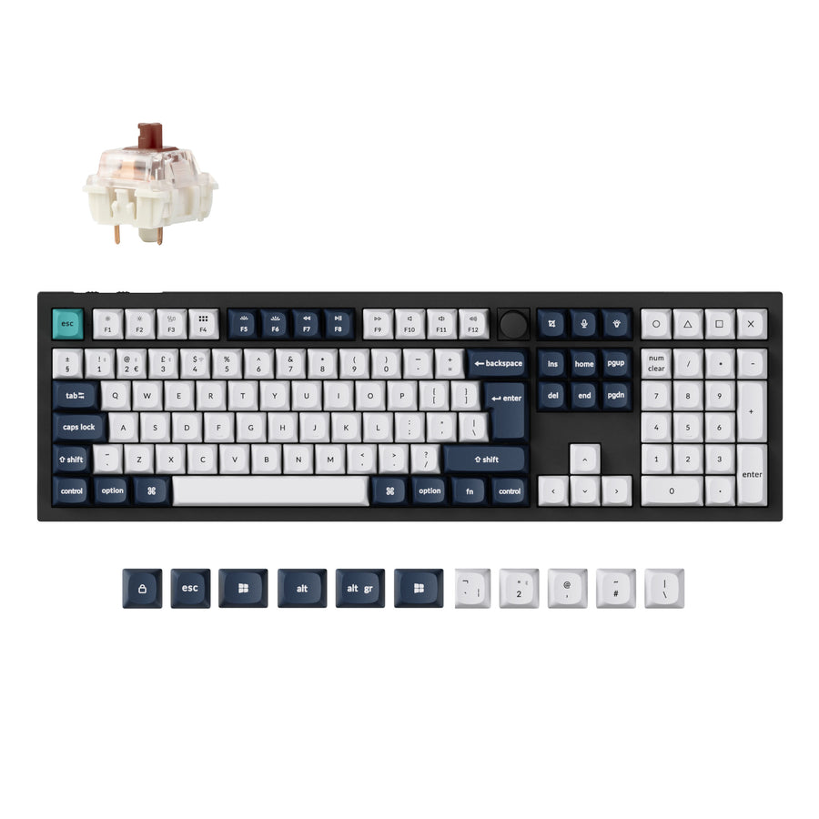 Keychron Q6 Max, Wired & Wireless, USB + RF Wireless + Bluetooth, Mechanical, QWERTY, RGB LED, Black, White