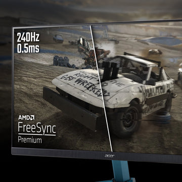 Acer NITRO VG2 Nitro VG272UW2 - 27" Quad HD (2560x1440), 240Hz, 0.5ms, ZeroFrame, HDR400, AMD FreeSync Premium Gaming Monitor, 68.6 cm (27"), 2560 x 1440 pixels, Quad HD, 0.5 ms, Black