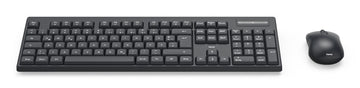 Hama WKM-100, Wireless, RF Wireless, Membrane, QWERTY, Black, Mouse included