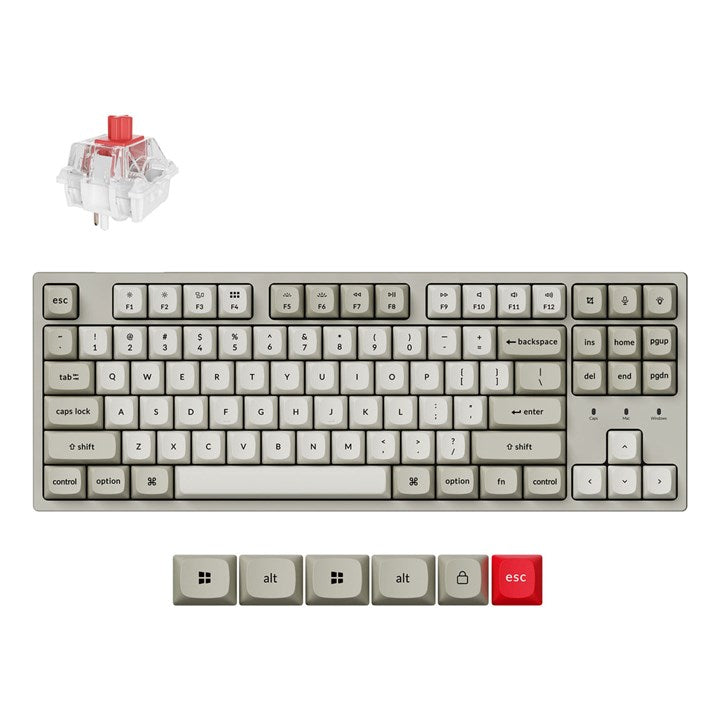 Keychron C1 Pro 8K, Wired, USB, Mechanical, QWERTY, RGB LED, Beige