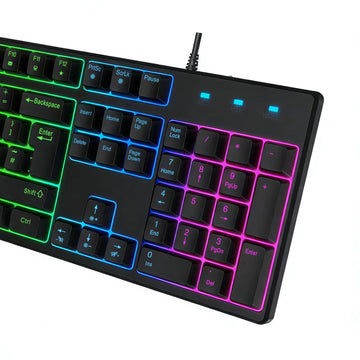 VIDA REBEL 2IN1 BLACK USB DESK KIT, Wired, USB, Membrane, QWERTY, RGB LED, Black
