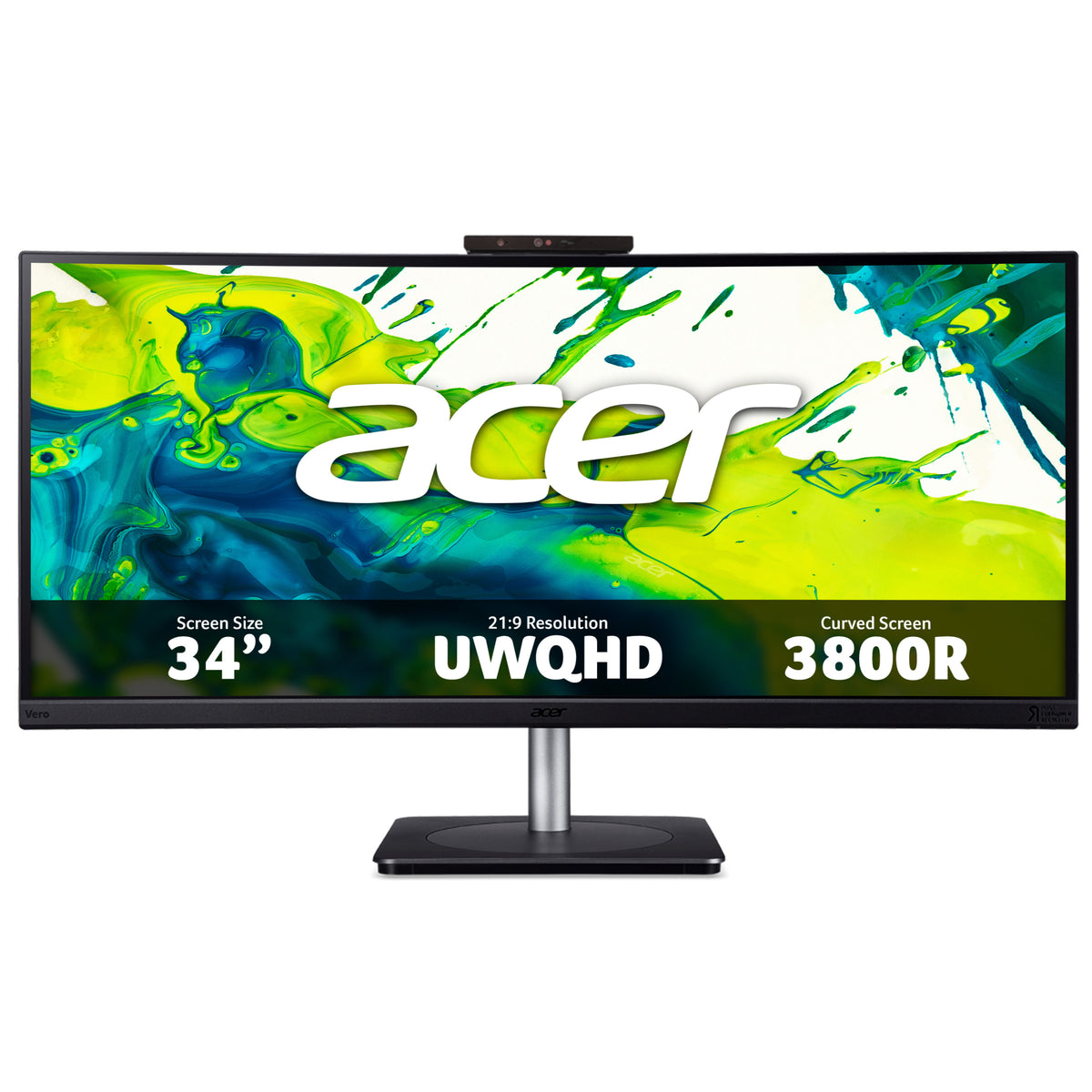 Acer CB3 Vero CB343CUR D Widescreen LED Monitor, 86.4 cm (34"), 3440 x 1440 pixels, UltraWide Quad HD, LED, 4 ms, Black