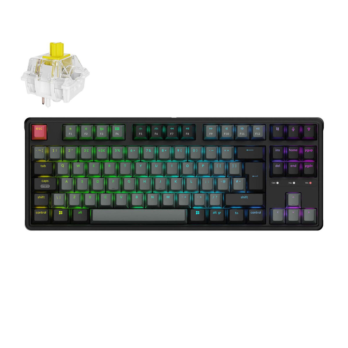 Keychron C3 Pro 8K, Wired, USB, Mechanical, QWERTY, RGB LED, Black
