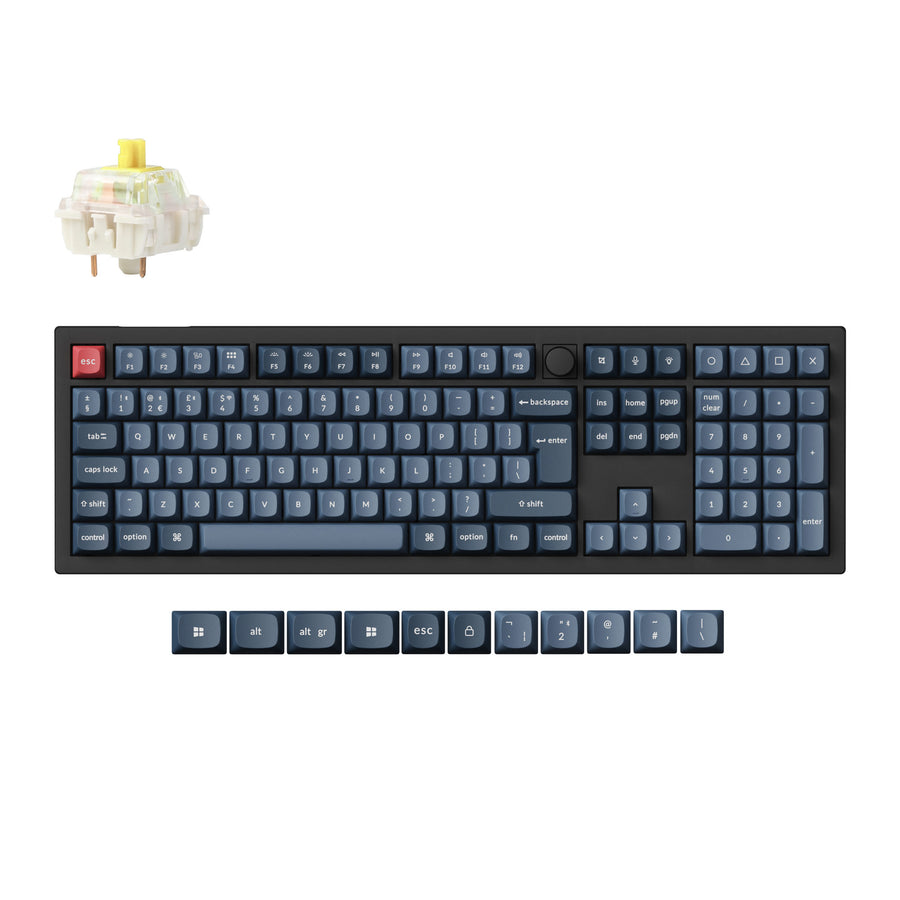 Keychron V6 Max, Wired & Wireless, USB + RF Wireless + Bluetooth, Mechanical, QWERTY, RGB LED, Black, Grey