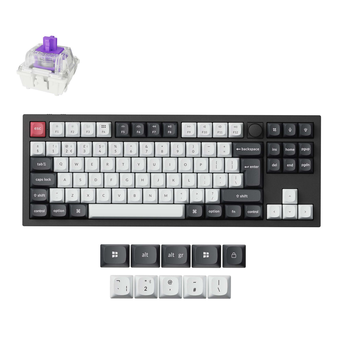 Keychron Q3 HE, Wired & Wireless, USB + RF Wireless + Bluetooth, Magnetic-mechanical key switch, QWERTY, RGB LED, Black