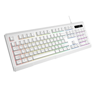 VIDA GAMER WHT 4IN1 USB KB MS HS KIT, Wired, USB, Membrane, QWERTY, RGB LED, White
