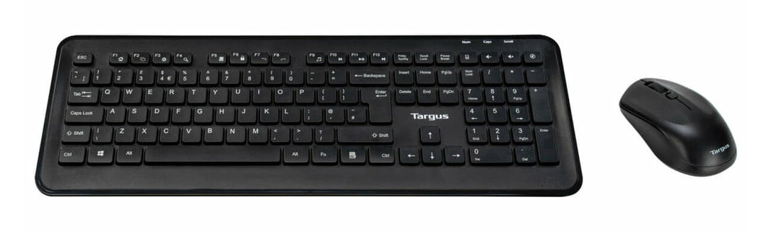 Targus AKM610UK, Full-size (100%), Wireless, RF Wireless, QWERTY, Black, Mouse included