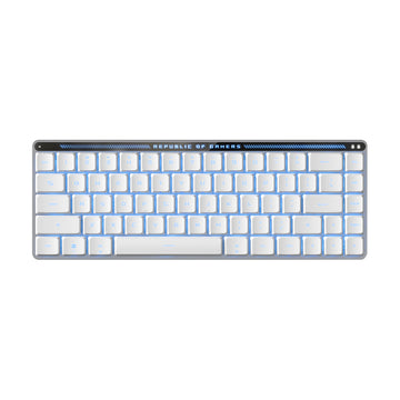 ASUS ROG Falchion RX Low Profile, Wired & Wireless, USB + RF Wireless + Bluetooth, Optical key switch, RGB LED, White, Mouse included