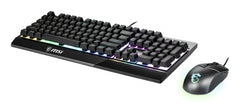 MSI VIGOR GK30 COMBO RGB MEMchanical Gaming Keyboard + Clutch GM11 Gaming Mouse ' UK Layout, 6-Zone RGB Lighting Keyboard, Dual-Zone RGB Lighting Mouse, 5000 DPI Optical Sensor, RGB Mystic Light', Wired, USB, Mechanical, QWERTY, RGB LED, Black