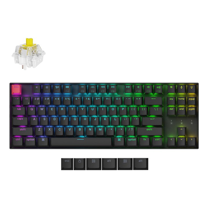 Keychron K8 QMK Version 2, Wired & Wireless, USB + Bluetooth, Mechanical, QWERTY, RGB LED, Black