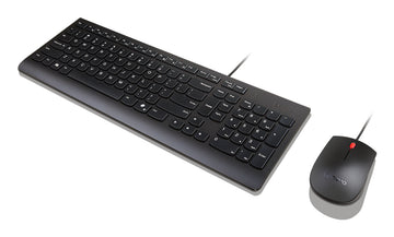 Lenovo KB MICE_BO Essencial WR KBMS GB A1, Full-size (100%), Wired, USB, Black, Mouse included