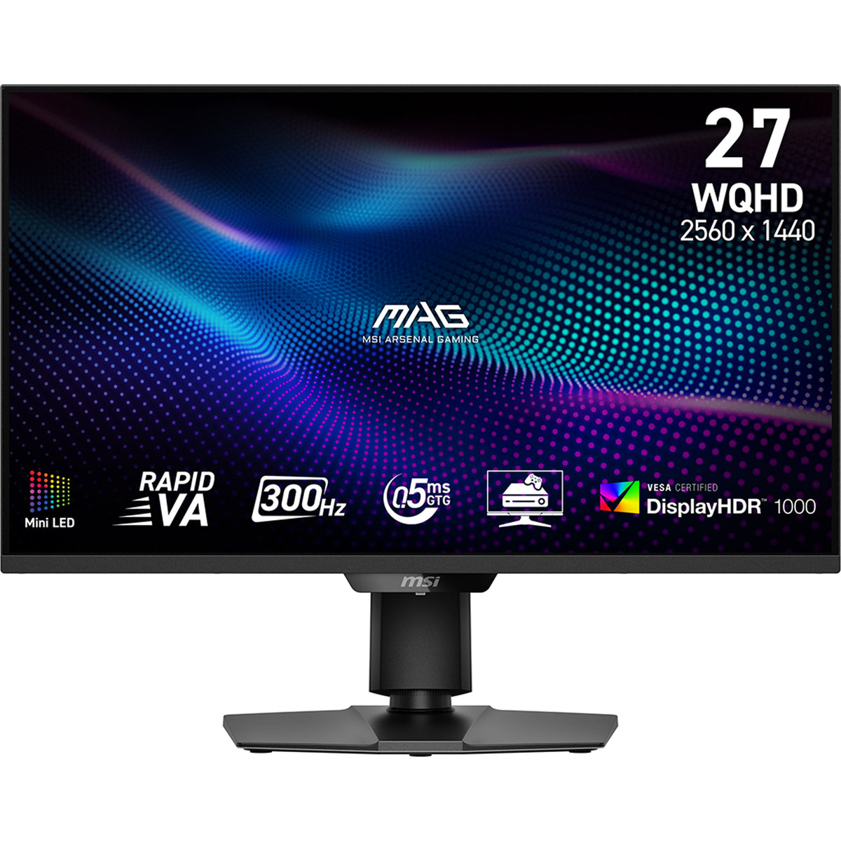 MSI MAG 274QPF X30MV, 68.6 cm (27"), 2560 x 1440 pixels, Wide Quad HD, LCD, 0.5 ms, Black