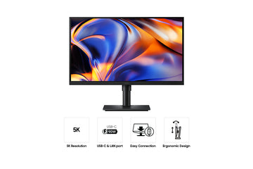Samsung 27" ViewFinity S8 S80HF WUHD Monitor, 68.6 cm (27"), 5120 x 2880 pixels, WUHD, LCD, 5 ms, Black