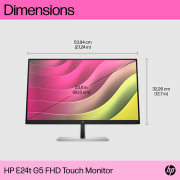 HP E24t G5, 60.5 cm (23.8"), 1920 x 1080 pixels, Full HD, 5 ms, Black