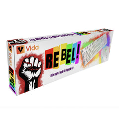 VIDA REBEL 2IN1 WHITE USB DESK KIT, Wired, USB, Membrane, QWERTY, RGB LED, White