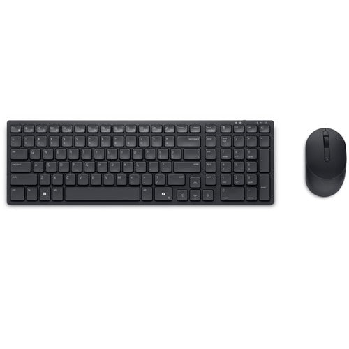 DELL Pro Compact Silent Keyboard and Mouse - KM555 - UK (QWERTY), Wireless, RF Wireless + Bluetooth, Plunger key switch, QWERTY, Black, Mouse included