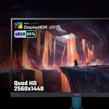Acer NITRO VG2 Nitro VG272UW2 - 27" Quad HD (2560x1440), 240Hz, 0.5ms, ZeroFrame, HDR400, AMD FreeSync Premium Gaming Monitor, 68.6 cm (27"), 2560 x 1440 pixels, Quad HD, 0.5 ms, Black