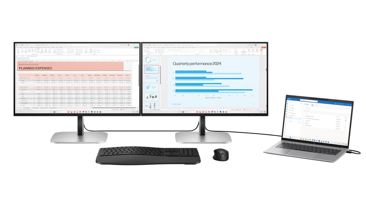HP Series 5 Pro 23.8 inch FHD USB-C Monitor - 524pu, 60.5 cm (23.8"), 1920 x 1080 pixels, Full HD, LCD, 5 ms, Black, Silver