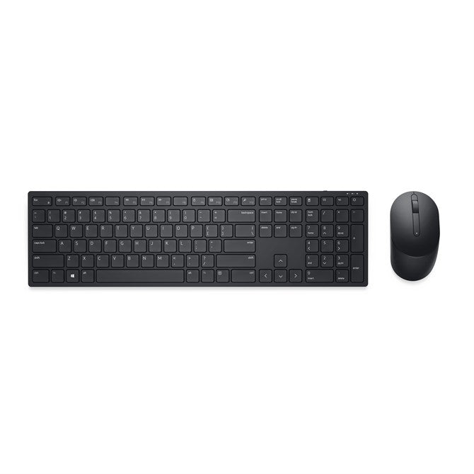 DELL Pro Keyboard and Mouse - KM5221W - UK (QWERTY) - Black, Wireless, RF Wireless, Plunger key switch, QWERTY, Black, Mouse included