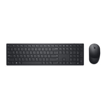 DELL Pro Keyboard and Mouse - KM5221W - UK (QWERTY) - Black, Wireless, RF Wireless, Plunger key switch, QWERTY, Black, Mouse included