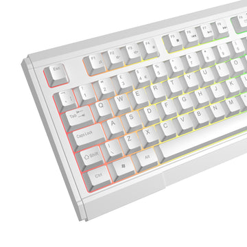VIDA GAMER WHT 4IN1 USB KB MS HS KIT, Wired, USB, Membrane, QWERTY, RGB LED, White