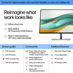 HP Series 5 Pro 23.8 inch FHD Monitor - 524pf, 60.5 cm (23.8"), 1920 x 1080 pixels, Full HD, 5 ms, Black, Silver