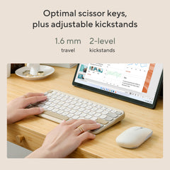 ASUS Marshmallow Keyboard KW100, 75%, Wireless, Bluetooth, Scissor key switch, White