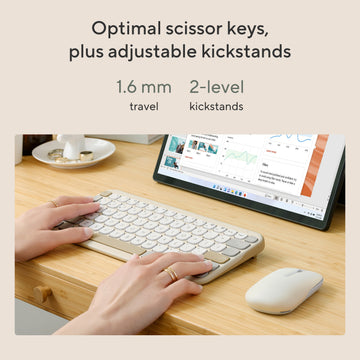 ASUS Marshmallow Keyboard KW100, 75%, Wireless, Bluetooth, Scissor key switch, White