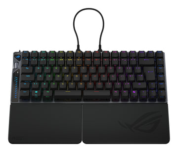 ASUS ROG Falcata, Wired & Wireless, USB + RF Wireless + Bluetooth, Magnetic-mechanical key switch, QWERTY, RGB LED, Black