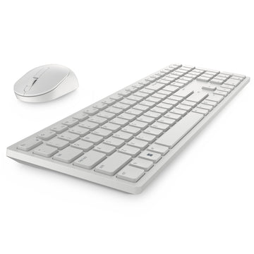 DELL Pro Keyboard and Mouse - KM5221W - UK (QWERTY) - White, Wireless, RF Wireless, Plunger key switch, QWERTY, White, Mouse included