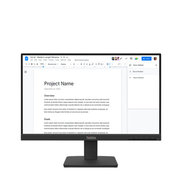 Lenovo ThinkVision S22-4e Monitor, 54.6 cm (21.5"), 1920 x 1080 pixels, Full HD, LED, 6 ms, Black