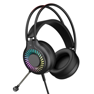 VIDA GAMER BLK 4IN1 USB KB MS HS KIT, Wired, USB, Membrane, QWERTY, RGB LED, Black